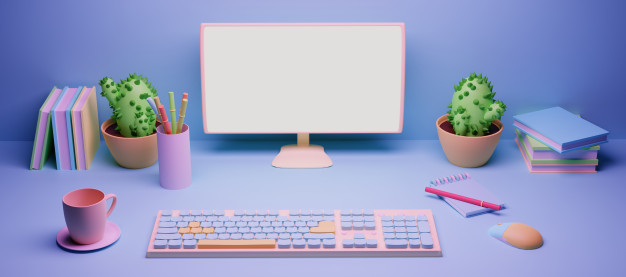 monitor-keyboard-work-computer-desk-3d-render-illustration-pastel-color_100878-77