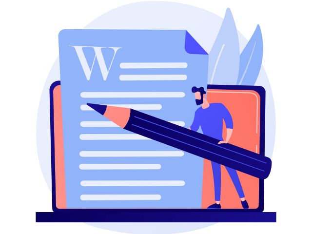 Creative content writing vector concept metaphor.
